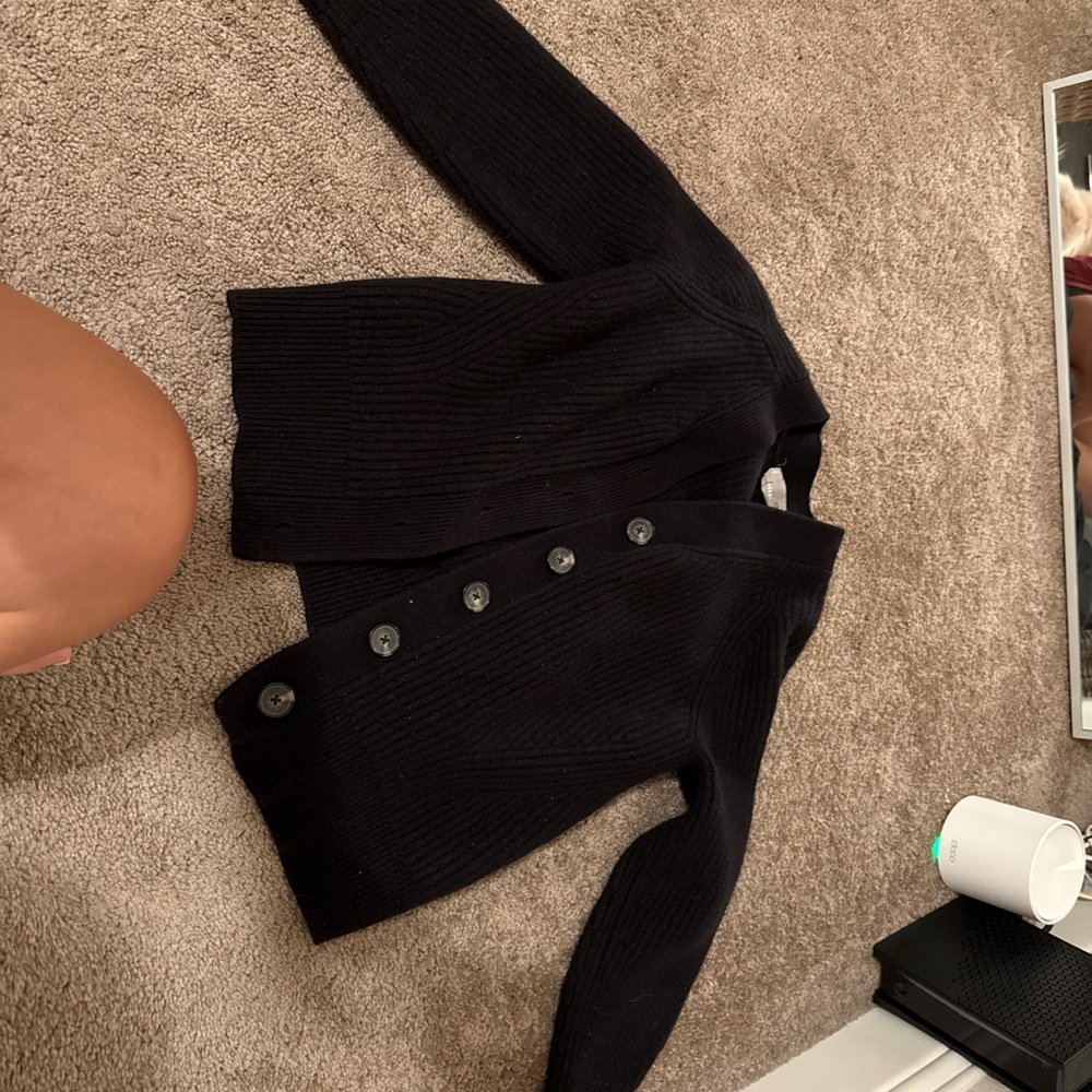 Everlane Black Knit Cardigan Sweater